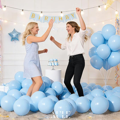 AULE 50Pcs Latex 12 Inch Macaron Blue Balloons | Helium Party Happy Birthday - Image 4