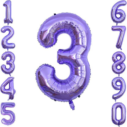 Purple Number 3 Balloon 40 Inch, Giant Lavender Mylar Foil Balloon by Unknown