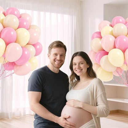 60pcs Pink and Yellow Balloons 12inch, - Image 7