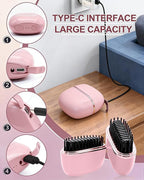Mini Hair Straightener, Rechargeable Cordless Portable Hair Straighteners, 3-Speed Temperature Travel Hair Straightener for Women Home &Travel (Pink)
