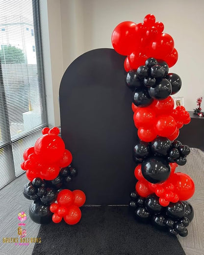 Red and Black Balloon Arch Kit，129Pcs Black and Red Balloons | 4 Sizes Latex - Image 5
