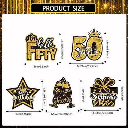 Mxdfafa 50th Black Gold Birthday Decorations Kit - Image 7