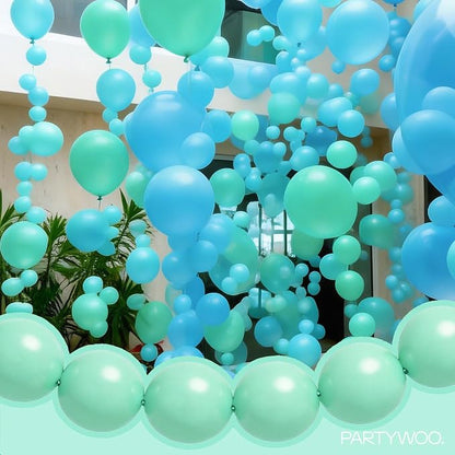 PartyWoo Mint Latex Balloons, for Birthday, Anniversary, Valentine's Day - Image 7