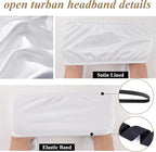 Satin Lined Open Turban Headband Mens Sweatband Sports Headband for Running,Cycling,Basketball,Yoga,Fitness Workout Stretchy Unisex Hairband