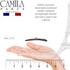 Camila Paris CP1330E French Hair Barrettes Clips, Snap Hair Slides Clic Clac for Women, Styling Girls Side Slide-in Metal Snap Pin Hair Accessories for Women. Strong Hold, No Slip Grip, Made in France