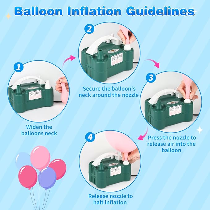 Electric Balloon Pump, Portable Electric Balloon Blower Machine Balloon Air - Image 4