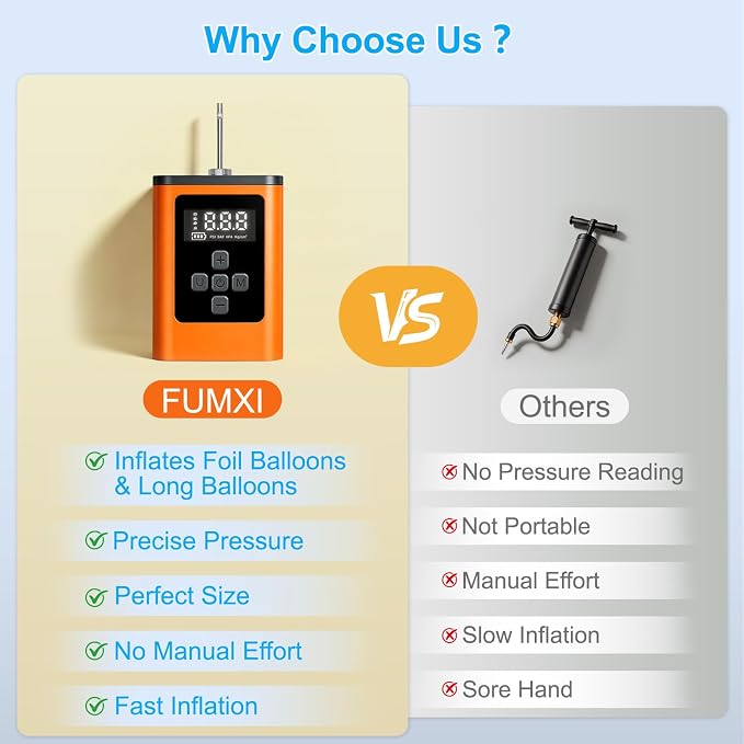 Portable 2-in-1 Electric Ball Pump & 260 Long Balloon Pump 1800mAh | Ball Pump - Image 9