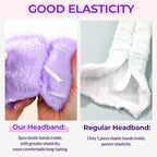 LEOBRO Spa Headband, Makeup and Skincare Headbands, Headband for Washing Face, with Bows for Hair Decorations, and Hair Scrunchies, Christmas Gifts for Teens, Girls, Women (Rose Red & Yellow & Purple)