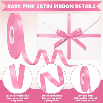 30Yards 3/8In Hot Pink Thin Ribbon - Image 3