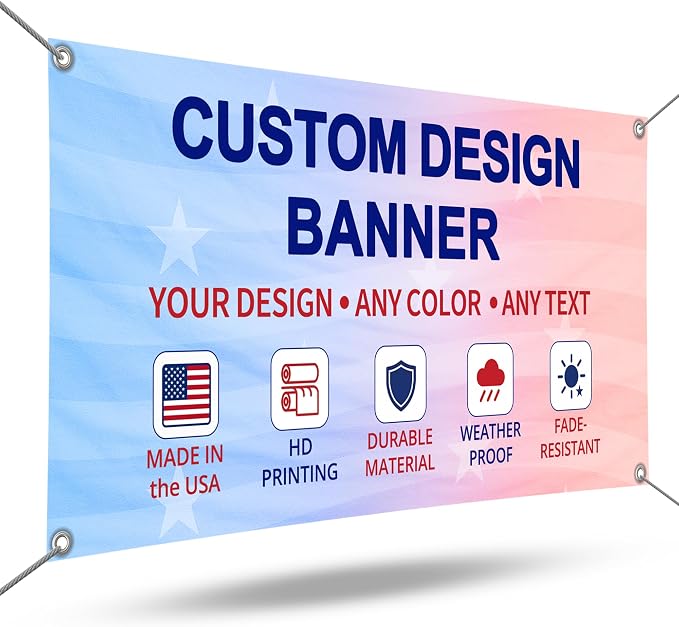 Personalized Custom Vinyl Banner 3–10 ft – Printed Sign by EZISHIPS