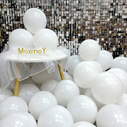 White Balloons 50pcs 12" Party Decoration Matte Latex Balloonfor Birthday - Image 2