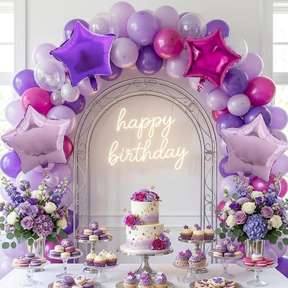 TONIFUL 15 Pcs Star Balloons 18 Inch Large Purple Hot Pink Foil Balloons | Big - Image 4
