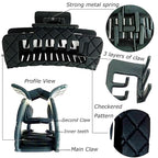 Double Row Teeth Square Claw Clips for Hair 2 Row Claws Rectangle Hair Clips Women Girls Thick Hair Claw Clips Plastic Double Claws Curly Straight Hair Strong Clip Hair Accessories 6 Packs