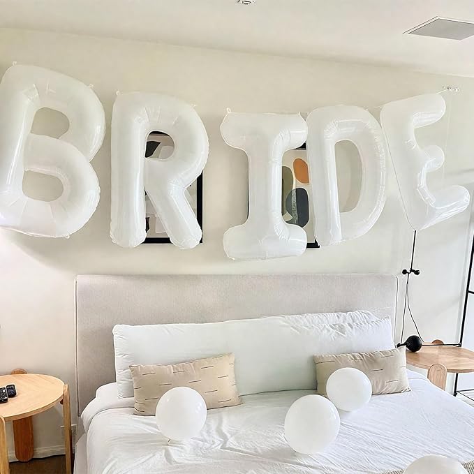 40 Inch White BRIDE Balloons Bachelorette Bridal Shower Large White Bride - Image 4