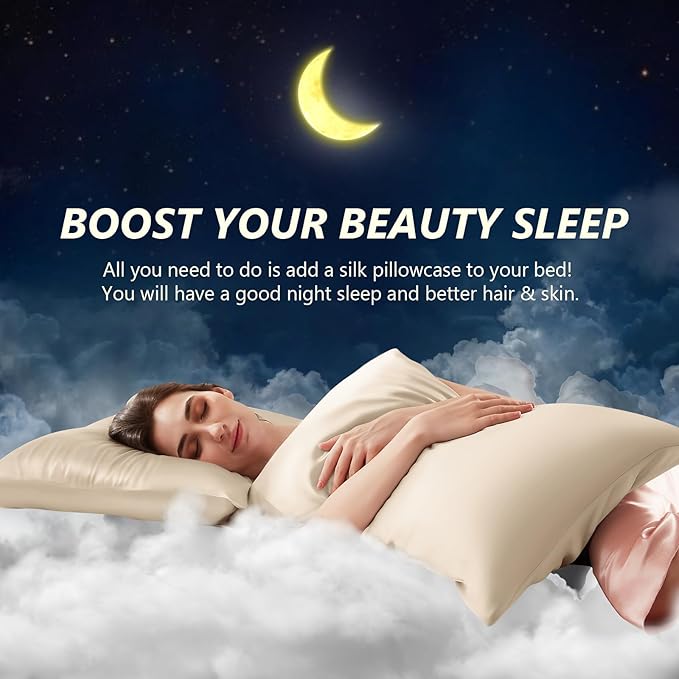 Silk Pillow Cases Standard Size 100% Mulberry Silk Pillowcase for Hair & Skin Inches 22 Momme Both Sided Grade 6A Silk Cooling Soft Breathable 20 x 26 with Hidden Zipper 1PC, Royal Blue