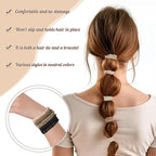 40 Pcs Boho Hair Ties, Hair Ties Bracelets for Women Neutral Colors Hair Ties Boho Accessories for Girls