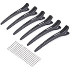 Professional Hair Clips For Styling,With Anti Slip Teeth Duck Billed Hair Clip,6pcs Upgraded Non deformable professional hair clips For Salons Men And Women Long Hair,Black 4.7Inch Long