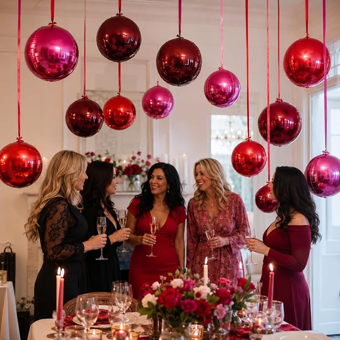 Burgundy Red Pink Balloons - Image 2