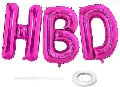 Hot Pink HBD Balloons, HBD Foil Balloon by BBPOOL