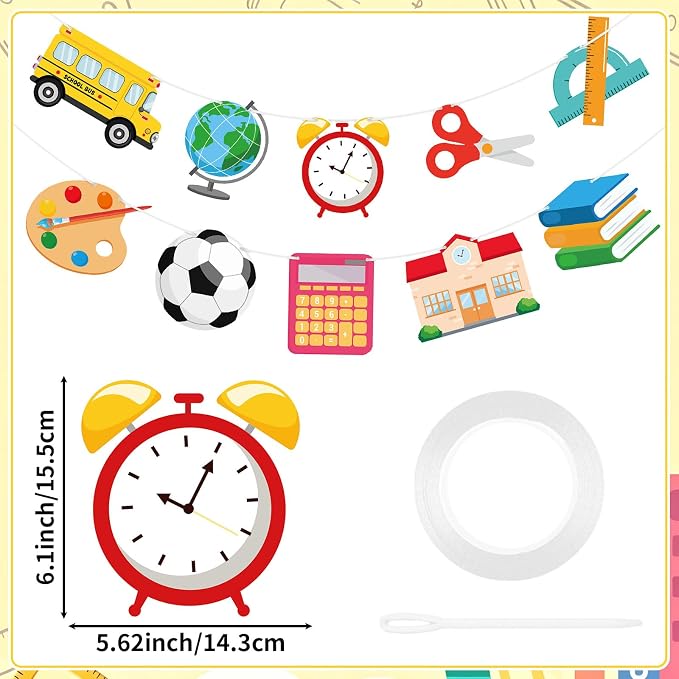 Hooqict Back to School Banner Decorations Welcome Back Party Banner - Image 2