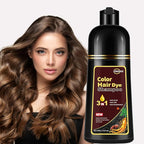 Instant chestnut brown Hair Dye Shampoo 3 in 1 for Gray hair, Herbal Color Shampoo champu para canas for Women and Men,100% Gray Hair Coverage, Hair Shampoo colors 500ml