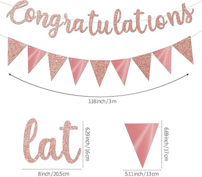 Glitter Rose Gold Congratulations Banner - Image 3