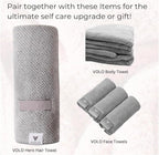 VOLO Salt White Spa Headband & Scrunchie Set for Women | Towel Hair Accessories for Makeup, Washing Face, Self Care & Skin Care | Ultra Soft, Absorbent & Stretchy | Perfect Pair Bundle | Microfiber