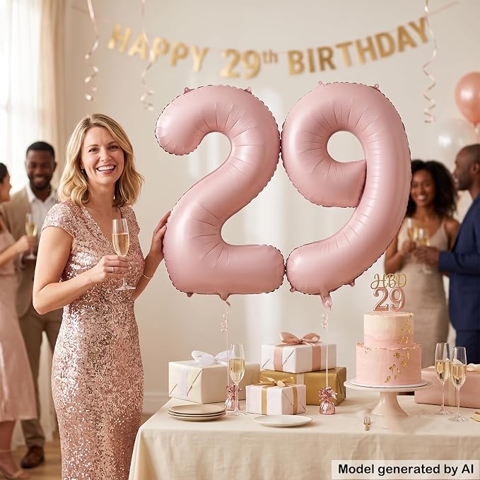 40 Inch Light Pink Foil Number 9 Balloon - Image 5