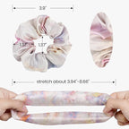 LILYSILK Silk Charmeuse Scrunchy -Ponytail Holder -Scrunchies For Hair Sleep Cute- Tie Dye Silk Scrunchies For Women Soft Hair Care (Pink-Purple Watercolor)