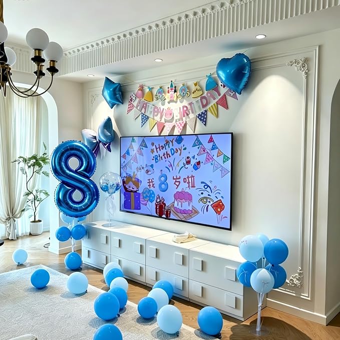 Number Balloons Navy Blue Balloons - Image 6