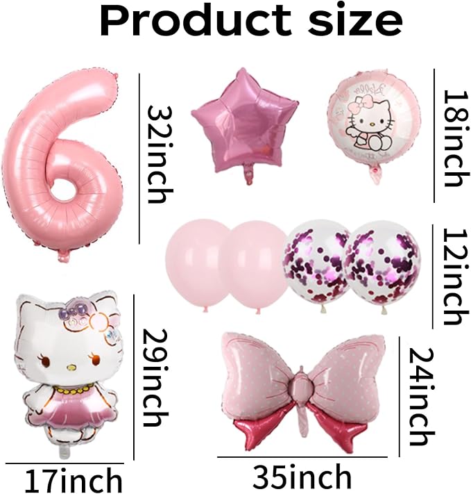 Cartoon Party Balloons, Cute Number 6 Balloon - Image 2
