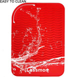 Large Heat Resistant Mat for Curling Irons, Hair Straightener, Flat Irons and Hair Styling Tools 11" x 7.5", Red