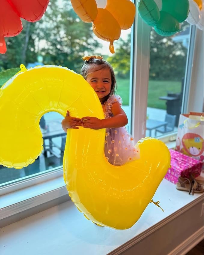 Yellow Number 2 Balloon 40 Inch - Image 3