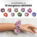 cute design scrunchies for all hair type elastic hair band great for ponytails XL srcunchies set these soft hair ties is great for every occasion (hearts)