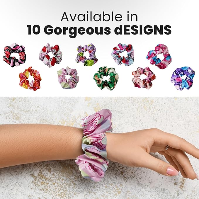 cute design scrunchies for all hair type elastic hair band great for ponytails XL srcunchies set these soft hair ties is great for every occasion (hearts)