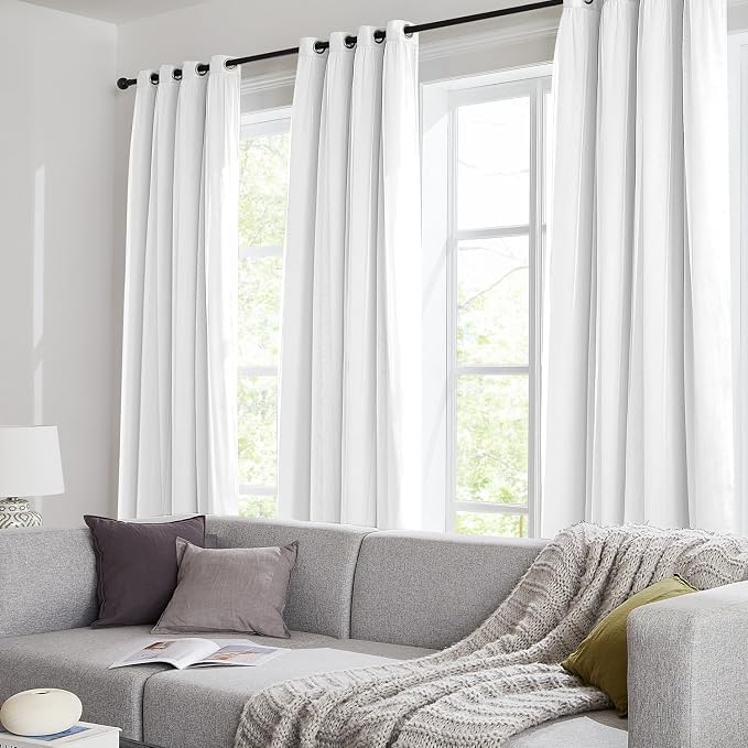 100% Blackout Curtains for Bedroom, Double Layer White Curtains, Room Darkening - Image 9