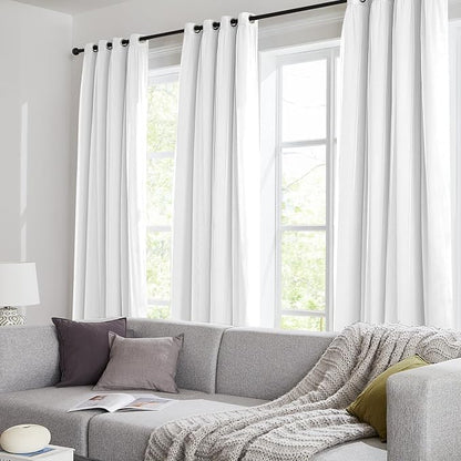 100% Blackout Curtains for Bedroom, Double Layer White Curtains, Room Darkening - Image 9