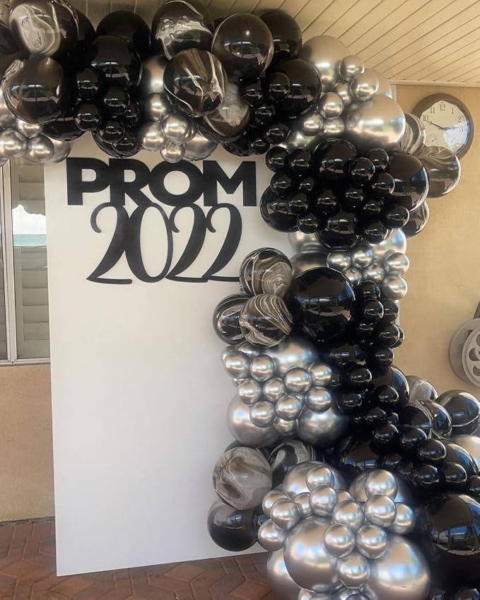 Black and Silver Balloon Arch Kit, Graduation, Anniversary Decorations - Image 7