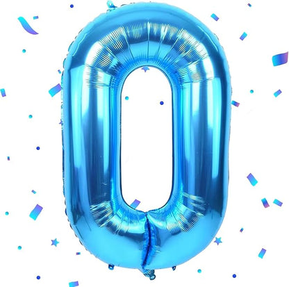 40 inch Blue Number Balloon Giant Foil Helium Balloons Blue Number 0 Balloon by Yeodong