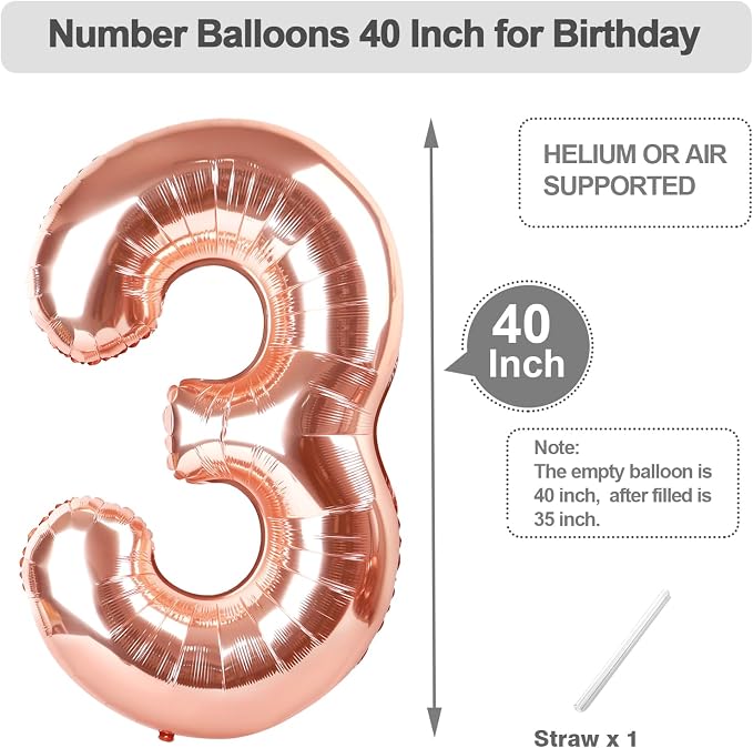 Number Balloons 40 Inch Rose Gold 2 Balloon - Image 5