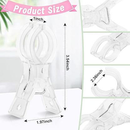 20 Pack Balloon Arch Clips, 3.5 Inch Heavy Duty Transparent Spring Clamps - Image 2