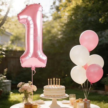 40 Inch Number 1 Balloons for 1st Birthday Party Decorations, 0-100 Jewelry - Image 3