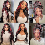 26 26 26 Inch Highlight Human Hair Bundles 99j Body Wave Bundles Brazilian Virgin Remy Hair Extensions Niegmeag 2 Tone Black and Red Body Wave Bundle