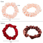 Satin Silk Hair Ties Small Mini Scrunchy for Women Cute Ponytail Holders Mini Bulk Scrunchies Elastic Hair Bands for Thick Curly Hair Pony Tails Hair Ties (12 Pcs)