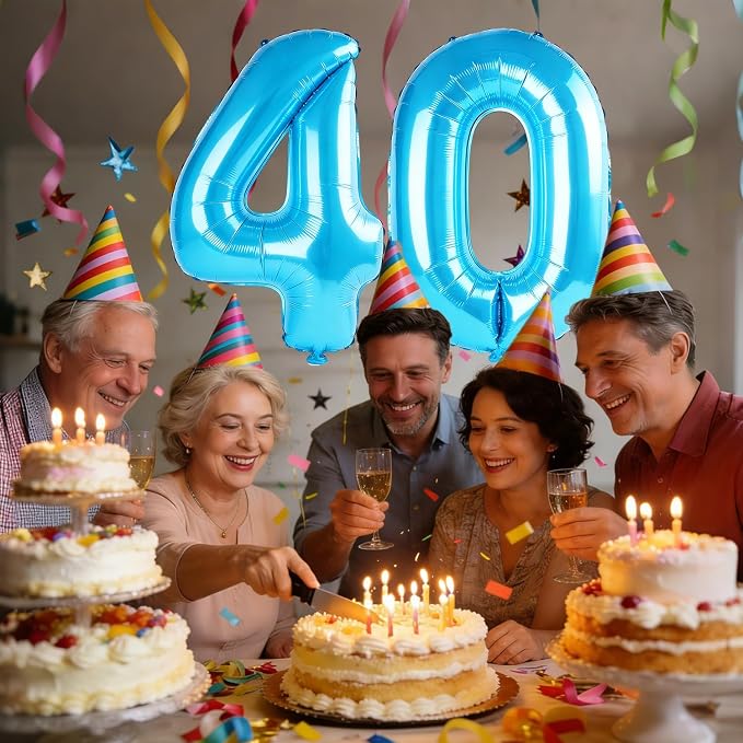 40 Inch Number 40 Balloons for 40th Birthday Party Decorations, 0-100 Jewelry - Image 2