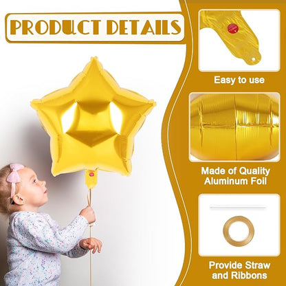 20 Pcs Star Balloons, 18 Inch Star Foil Balloons, Stars Shaped Balloon Mylar - Image 5