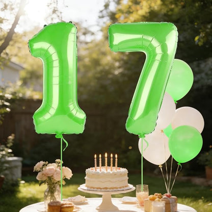 40 Inch Number 17 Balloons for 17th Birthday Party Decorations, 0-100 Fruit - Image 3