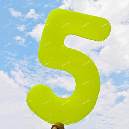 40 IN Fluorescent Yellow Number 1 Balloon Neon Yellow 1 Foil Balloon | - Image 5