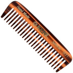 Kent 93T Tortoiseshell Beard Comb for Men - Wide Tooth Men's Comb, Ideal For Mustaches and Beards and Facial Hair, Small Pocket Sized Travel Detangler Combs, Saw-Cut, Hand Polished, Made in England