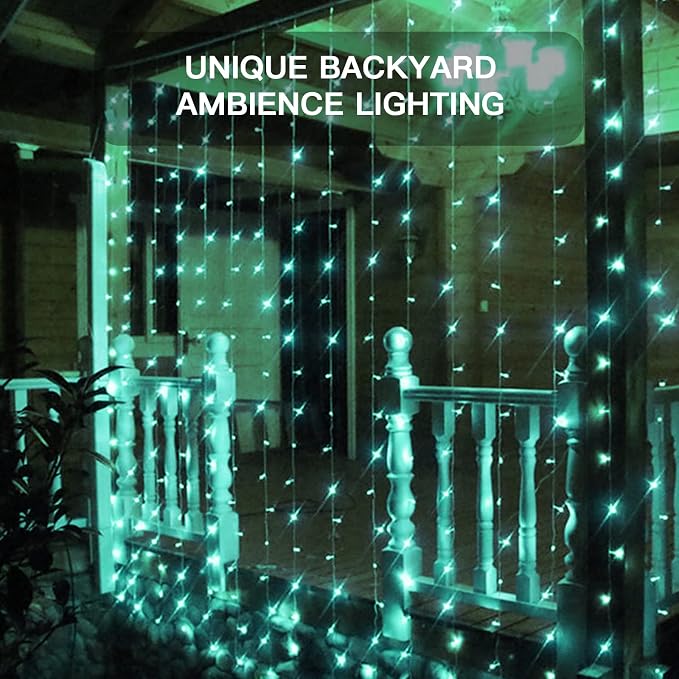 Curtain Lights for Christmas, 200 Led 6.5ft x 6.5ft Hanging String Lights - Image 5